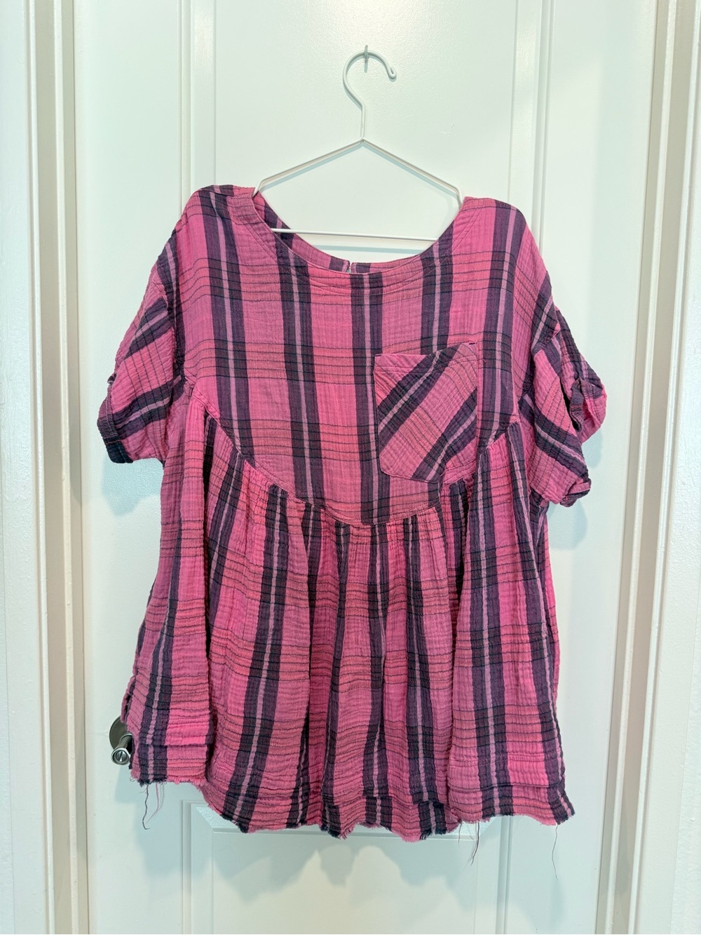 Free People Moon City Plaid babydoll Tunic